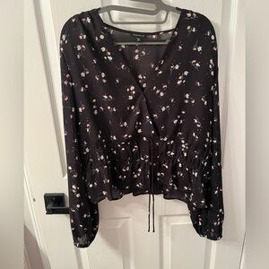 Dynamite floral blouse drawstring waist